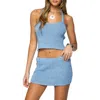 Edikted Shaylee Sequin Halter Crop Sweater Tank