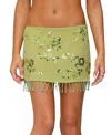 Edikted Sheer Sequin Bead Fringed Mini Skirt In Multi