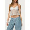 Edikted Sheer Sequin Mesh Babydoll Camisole In White
