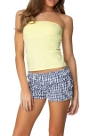 Edikted Shelf Bra Stretch Cotton Tube Top In Yellow