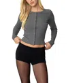 Edikted Shilo Rib Cardigan In Dark Gray