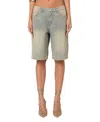 Edikted Shira Low Rise Washed Denim Bermuda Shorts In Blue Washed