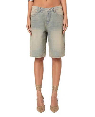 EDIKTED SHIRA WASHED DENIM BERMUDA SHORTS