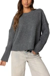 Edikted Shirley Oversize Crewneck Sweater In Dark-gray