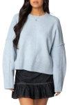 Edikted Shirley Oversize Crewneck Sweater In Light-blue