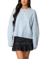Edikted Shirley Oversize Crewneck Sweater In Light Blue