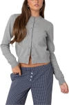 Edikted Shlo Knitted Cardigan In Gray-melange