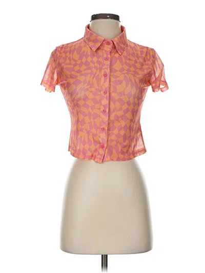 Pre-owned Edikted Short Sleeve Blouse In Orange