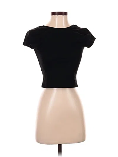 Pre-owned Edikted Short Sleeve Top Black Keyhole Neckline Tops