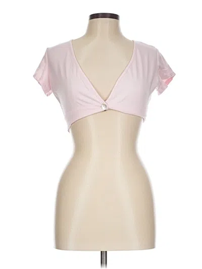 Pre-owned Edikted Short Sleeve Top Pink Sweetheart Neckline Tops
