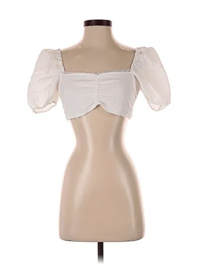 Edikted Short Sleeve Top White Sweetheart Neckline Tops