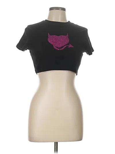 Pre-owned Edikted Short Sleeve Turtleneck In Black