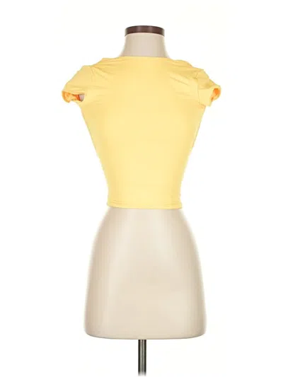 Pre-owned Edikted Short Sleeve Turtleneck In Yellow