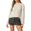 Edikted Shredded Ladder Stitch Sweater In Cream