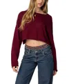 Edikted Shyrah Oversized Knit Top In Burgundy