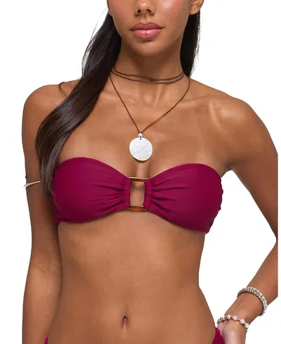 Edikted Silvey Bandeau Bikini Top In Brown