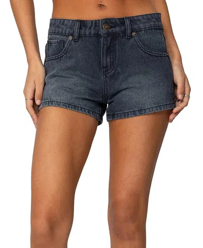 Edikted Siobhan Mid Rise Denim Shorts