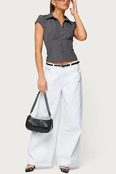 Edikted Skater Girl Washed Low Rise Jeans In White, Women's At Urban Outfitters