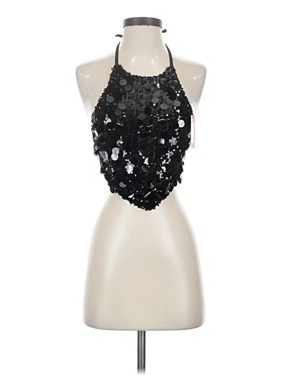 Edikted Sleeveless Top Black Halter Neckline Tops
