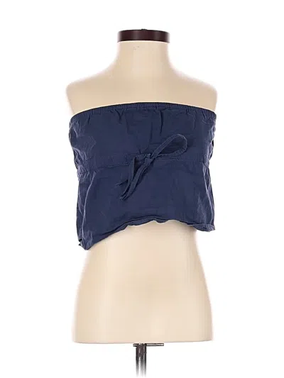 Pre-owned Edikted Sleeveless Top Blue Strapless Neckline Tops