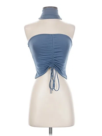 Pre-owned Edikted Sleeveless Top Blue Strapless Neckline Tops