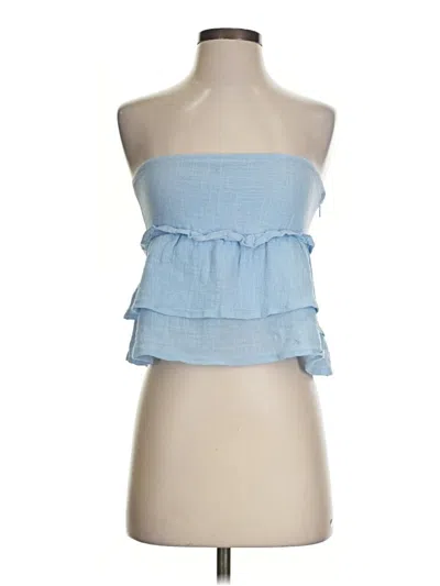 Pre-owned Edikted Sleeveless Top Blue Strapless Neckline Tops