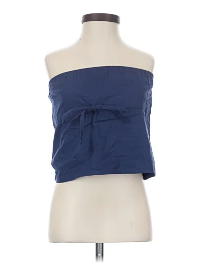 Pre-owned Edikted Sleeveless Top Blue Strapless Neckline Tops