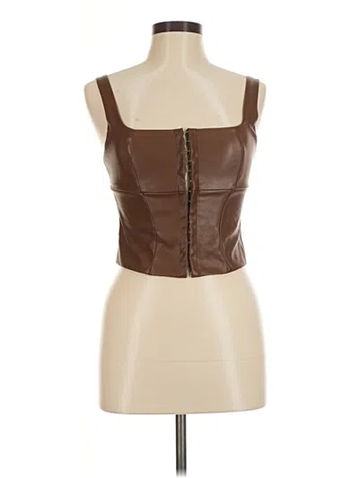 Pre-owned Edikted Sleeveless Top Brown Strapless Neckline Tops