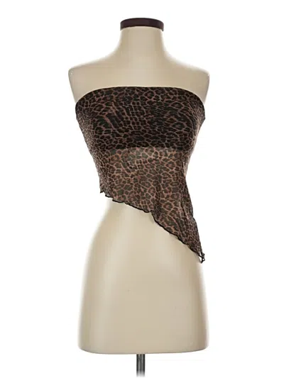 Pre-owned Edikted Sleeveless Top Brown Strapless Neckline Tops