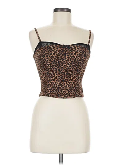 Pre-owned Edikted Sleeveless Top Brown Sweetheart Neckline Tops