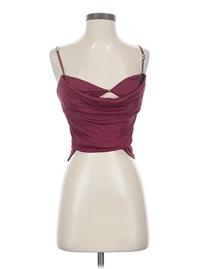 Edikted Sleeveless Top Burgundy Strapless Neckline Tops
