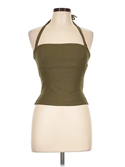 Pre-owned Edikted Sleeveless Top Green Halter Neckline Tops