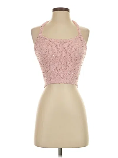Pre-owned Edikted Sleeveless Top Pink Halter Neckline Tops
