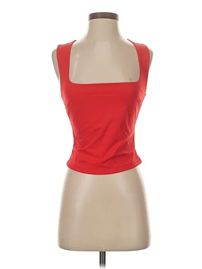 Edikted Sleeveless Top Red Halter Neckline Tops
