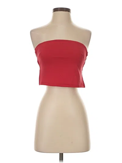 Pre-owned Edikted Sleeveless Top Red Strapless Neckline Tops