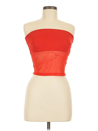 Pre-owned Edikted Sleeveless Top Red Strapless Neckline Tops