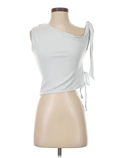 Pre-owned Edikted Sleeveless Top Silver One Shoulder Neckline Tops