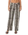 Shop Edikted Snakescale Printed Low Rise Jeans In Snake