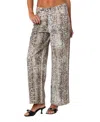 Edikted Snakeskin Print Low Rise Wide Leg Jeans In Mix