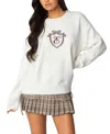 Edikted So Preppy Crewneck Sweater In White