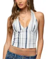 Edikted Sofey Striped Denim Halter Top In Multi
