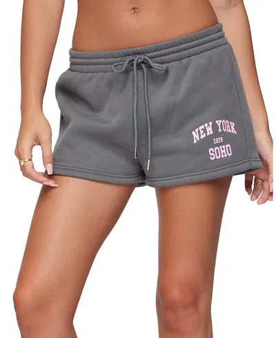 Edikted Soho 76 Sweat Shorts In Gray