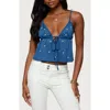 Edikted Soleil Embroidered Daisy Open Back Camisole In Blue