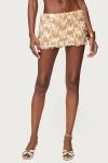 Edikted Sonia Sequin Low Rise Miniskort In Neutral