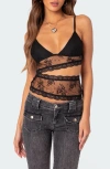 EDIKTED SPICE CUTOUT SHEER LACE CAMISOLE