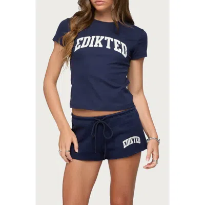 Edikted Sporty Babe Crop T-shirt In Blue