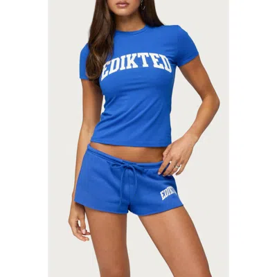 Edikted Sporty Babe Logo T-shirt In Blue
