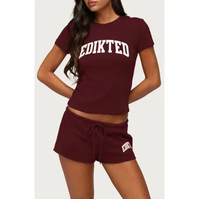 Edikted Sporty Babe Logo T-shirt In Multi