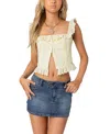 Edikted Square Neck Ruffled Corset In Yellow