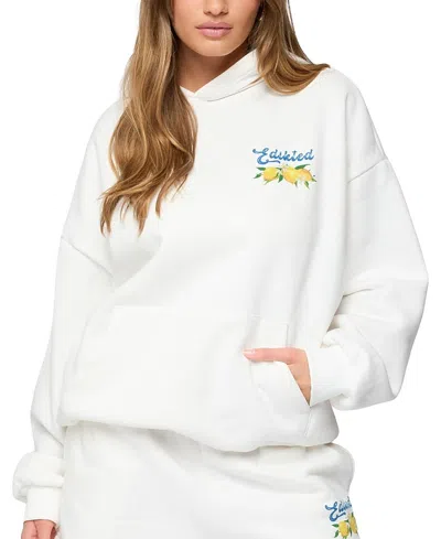 Edikted Squeeze The Day Hoodie In White